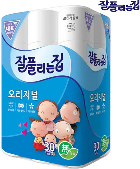 잘풀리는집 쟈스민향 오리지널 3겹 27M 30롤 x1팩, 30개입, 1개