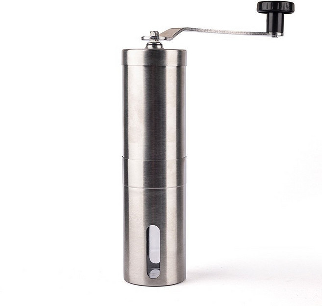 便攜式磨豆機手動咖啡磨不鏽鋼咖啡研磨器手搖咖啡磨豆機, 1個, HD-A66大號不鏽鋼本色