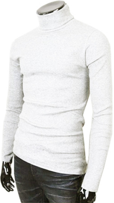 [뉴센] 늘어남 없는 목폴라티 면 스판 남자 목폴라 긴팔 목티