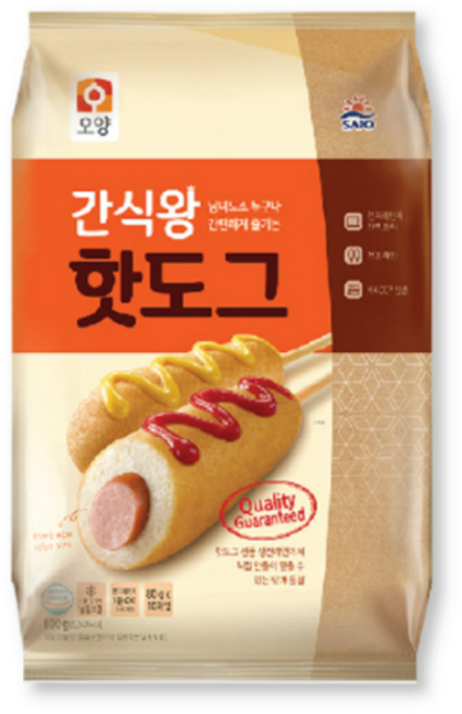 사조 오양 간식왕 핫도그 800g 2봉 간단한 아이 간식 안주 편의점 간편조리 맛있는 어린이집 에어프라이어, 2개