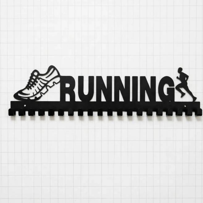 레티크 라이프 러닝 메달진열 거치대 보관걸이, 1개, 운동화+러너