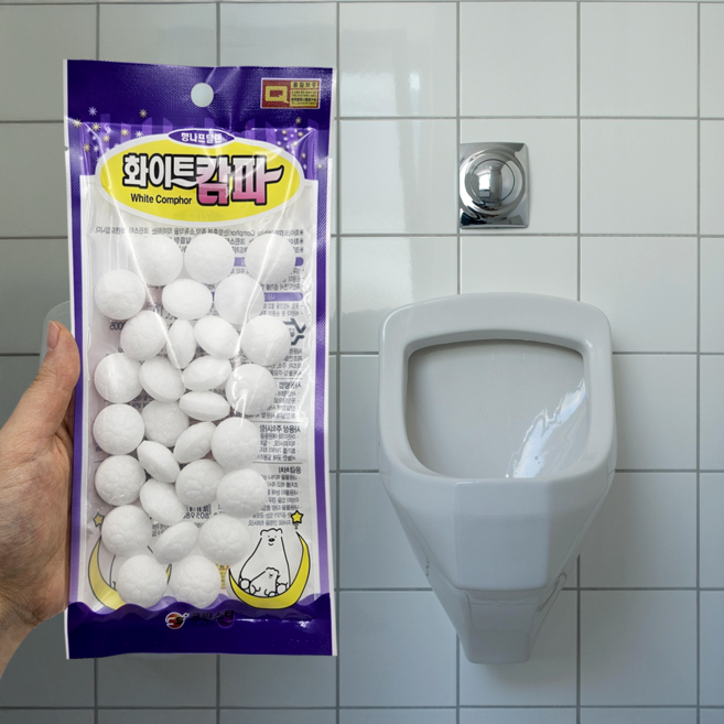 알약형 옷장용 나프탈렌 30P 남자 화장실 소변기 나프탈렌 탈취제, 108g, 1세트
