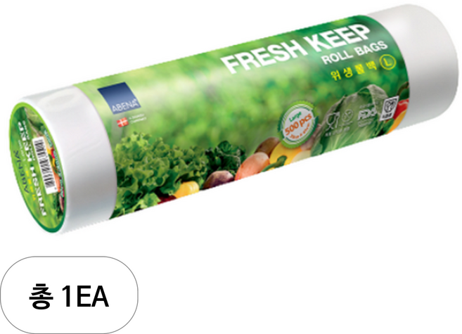 아베나 프레시킵 위생롤백 L 30cm x 40cm, 대(L), 500개입, 1개