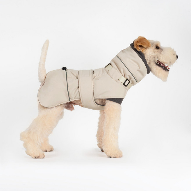 티파스펫 VPetBr 강아지 럭셔리 디자이너 패딩 자켓 방수 방풍 방한 CE 유해성 테스트, 1개, 베이지