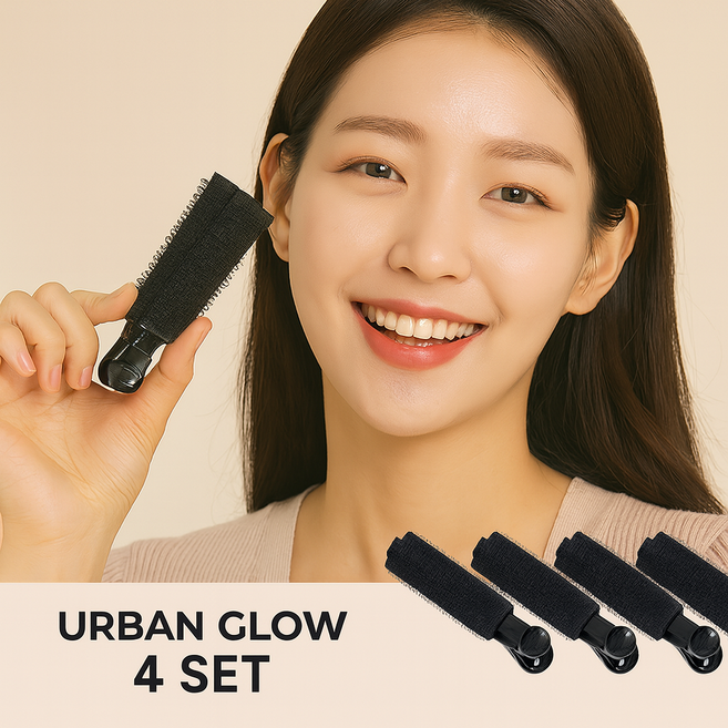 어반글로우 자연볼륨 초간편 헤어롤, 4개, 블랙