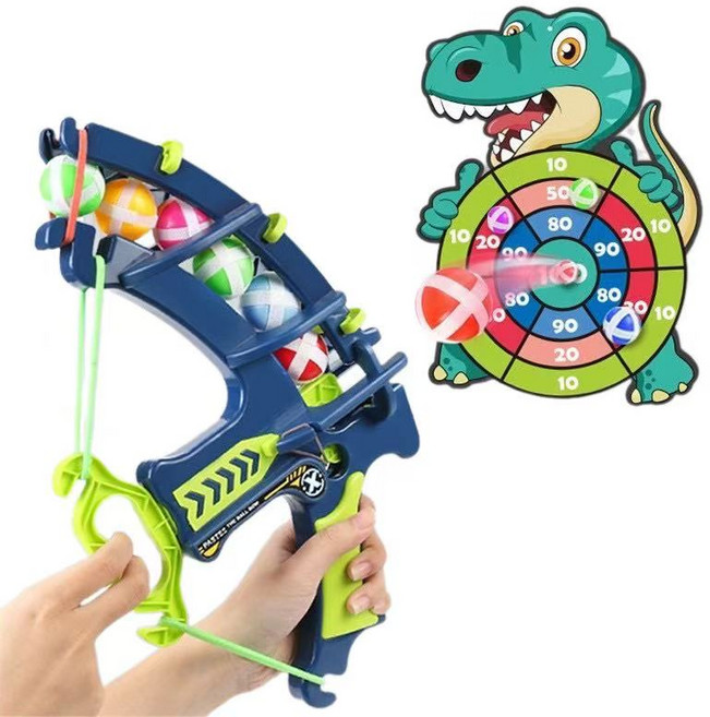 兒童弓箭玩具套裝 黏貼球 射擊玩具 附收納袋, 恐龍, 1個
