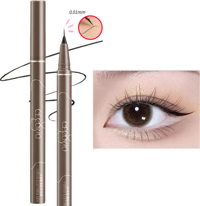 제니로이드 초초슬림 아이라이너 0.01mm 초정밀 펜슬 워터프루프 번짐방지 초보자용 얇은 아이라인, 1개, 01# 리치 블랙