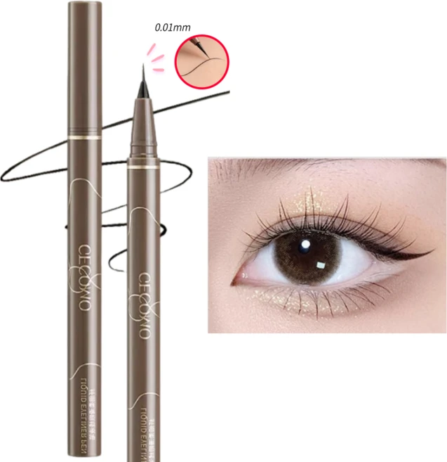 제니로이드 초초슬림 아이라이너 0.01mm 초정밀 펜슬 워터프루프 번짐방지 초보자용 얇은 아이라인, 1개, 01# 리치 블랙 - 쿠팡