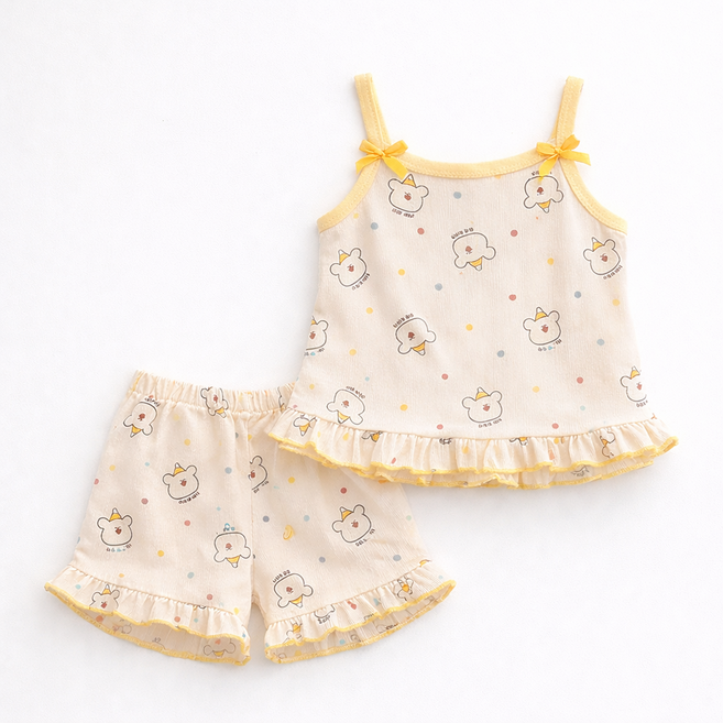 여아 리본 나시 실내복 세트 100-130 잠옷 파자마 여름용