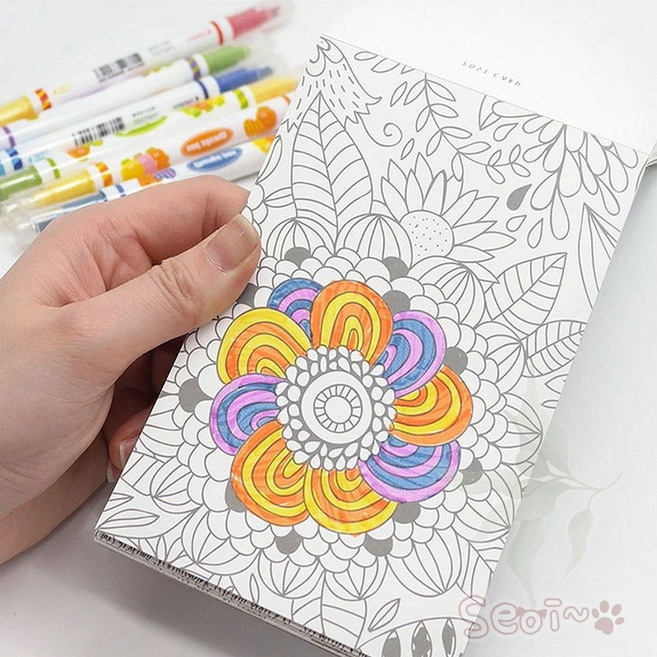 서이 핑크풋 엽서북 컬러링북 색칠놀이