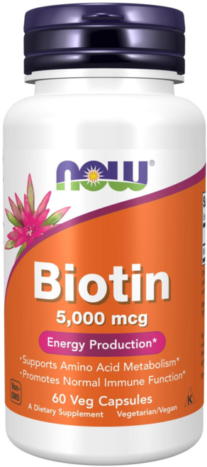 NOW Foods 生物素素食膠囊 5000mcg, 60顆, 1罐