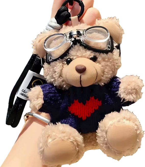 모던베일 곰돌이 인형 키링 악세사리, 1개, 모던네이비하트