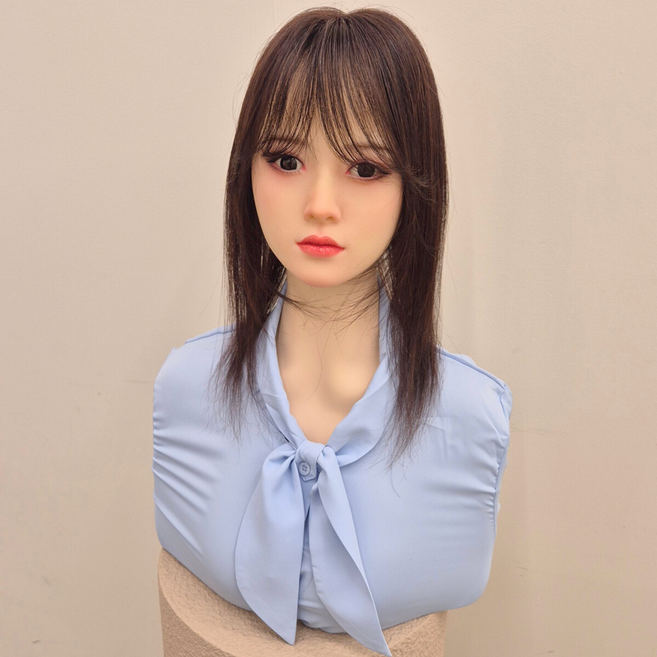 [사전스타일링 41CM기장]인모100% 탑커버 시스루뱅 스트레이트 가슴선기장 여자부분가발 41CM 여자정수리가발, 다크브라운, 1개