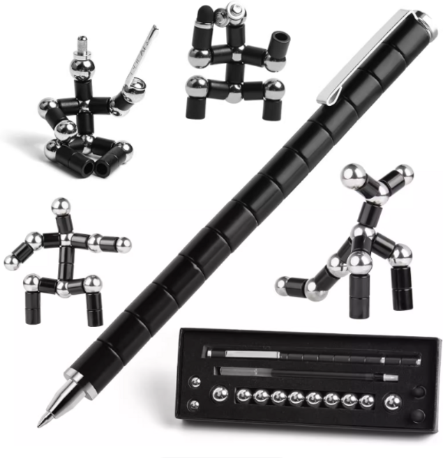 다기능 금속펜 터치펜 자력펜 마그네틱펜 피젯펜, 1세트, 블랙 34PCS