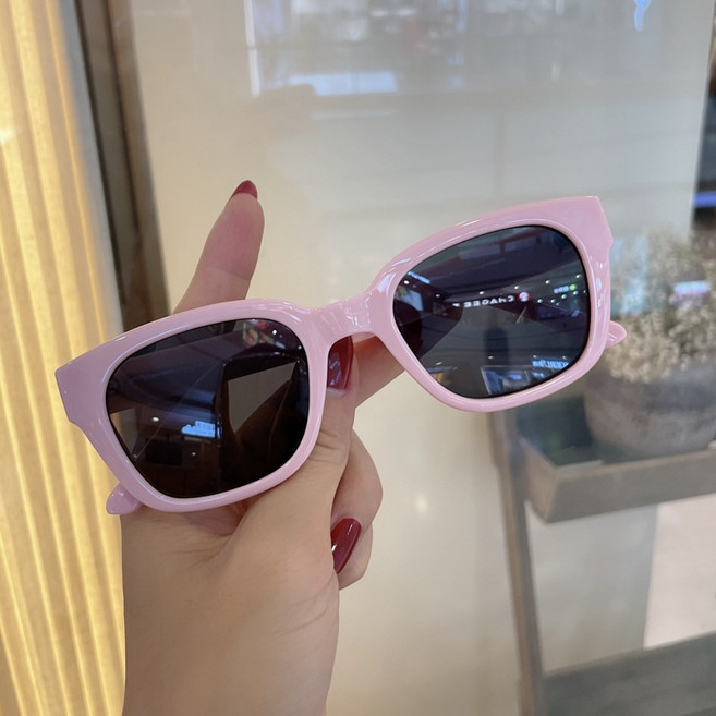 네모난핫핑크 선글라스 여고급감 ins 선글라스 남성풍 빅테 슬림안경