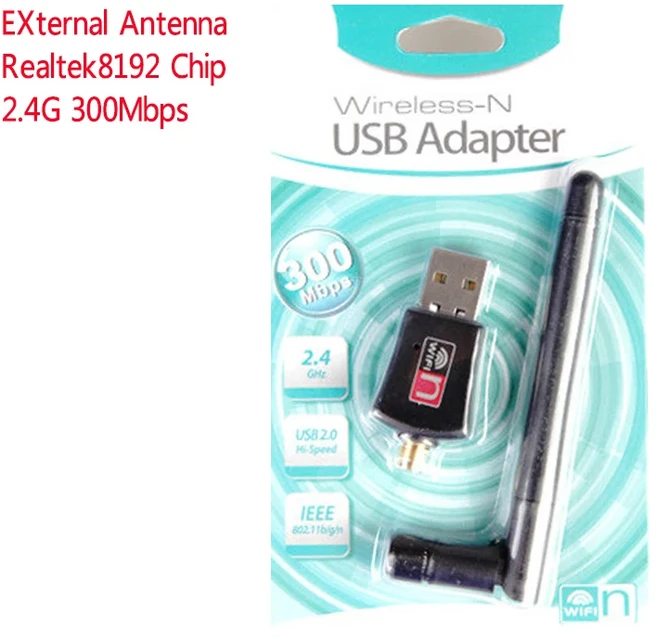 300M USB 무선 와이파이 동글 어댑터 PC용 무선 와이파이 동글 네트워크 카드 802.11 n g b 와이파이 LAN, 03 With Antenna