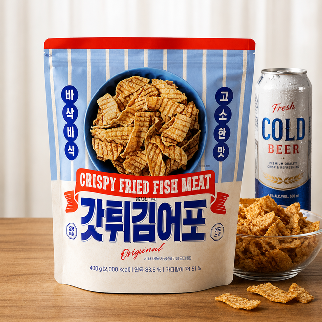 코스트코 술안주 갓튀김어포 바삭한 고소한 맥주안주 드라마 영화 볼때 간식, 2개, 400g