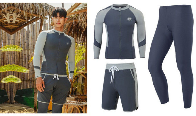 ZHMOER 防曬情侶長袖水母衣泳裝套裝 韓國時尚款