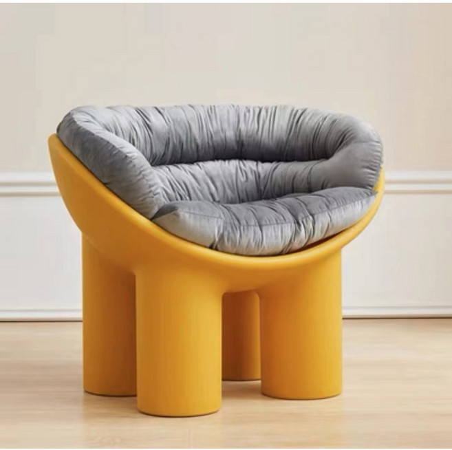 롤리폴리체어 인테리어의자 카페 소형 드리아데 중형 가죽 그레이 플라스틱의자 그리치치, 강황색 라지사이즈 실크쿠션 하중 300Kg, 1개