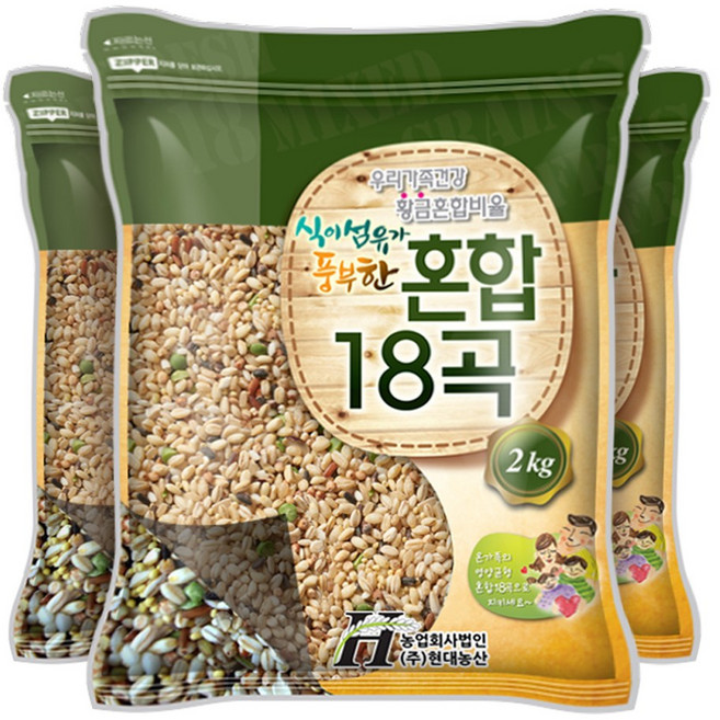 현대농산 균형 혼합 18곡 2kg, 3개