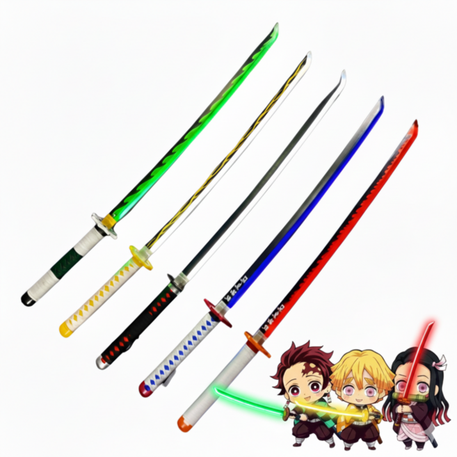 귀멸의칼날 LED 검 발광 코스프레 일륜도 코스프레 칼, 1개, 10.사비토(대-발광)