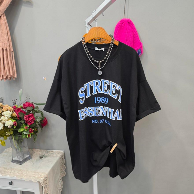 에센스 발포나염 오버핏 반팔티