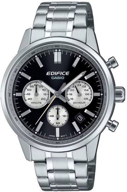 CASIO 卡西歐(EFR-575D-1A) EDIFICE 計時碼錶 凸面圓頂玻璃 運動風手錶-黑