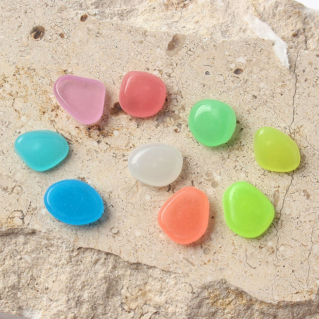 소형 야광 자갈 450p 세트 컬러 믹스 발광 돌멩이 조약돌 형광 색깔 블링크 밤 자연석