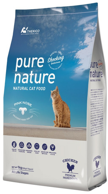 퓨어네이쳐 그레인프리 캣 치킨 5Kg 고양이사료, 헤어볼 예방, 1개
