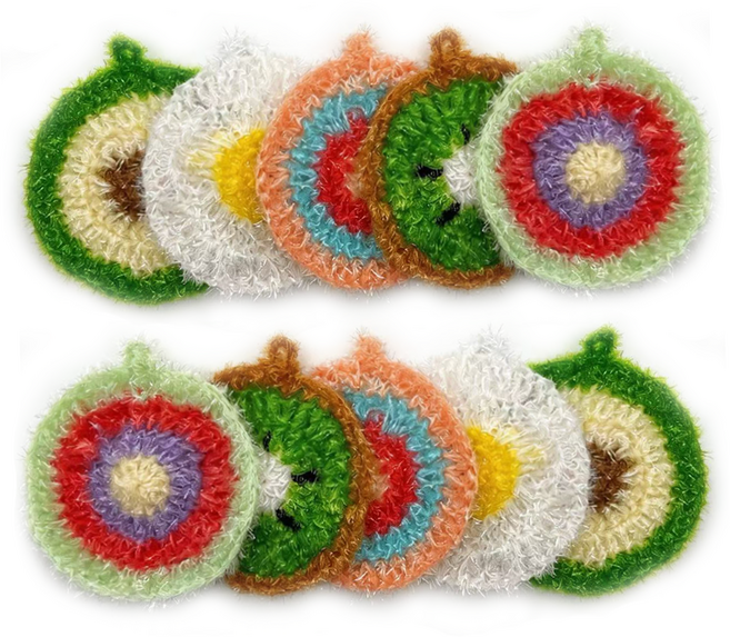 Le Gou 컬러 무흠집 버블 수세미 주방 아크릴 수세미 다양한 패턴, 1박스, 10개