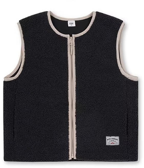 탑텐키즈 여아 남아 공용 본딩 안감 플리스 집업 베스트