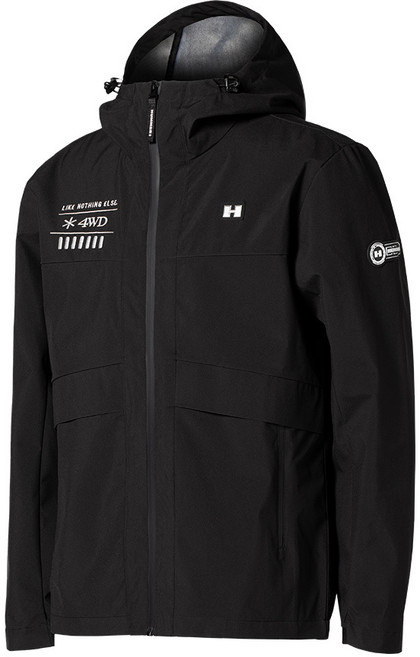 25SS 험머 남성 H1 시그니처 3Layer 후드 웨더 자켓 블랙