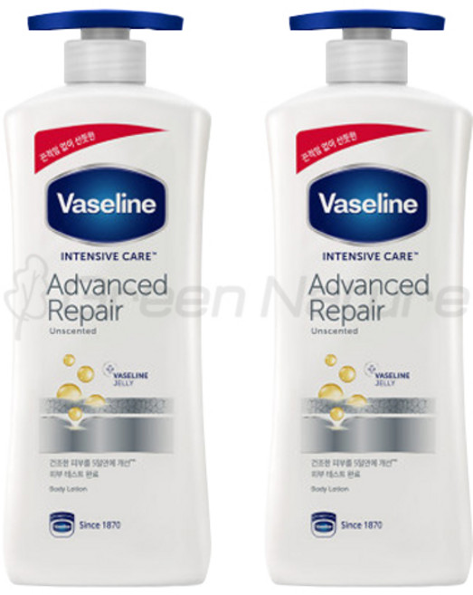 바세린 인텐시브 케어 어드밴스드 리페어 바디로션 무향, 600ml, 2개