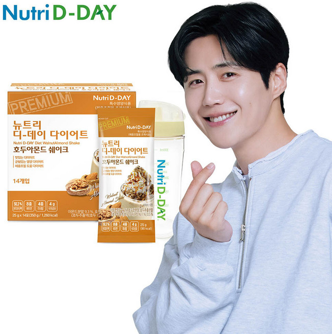 뉴트리디데이 호두아몬드 다이어트 쉐이크 14포 + 쉐이크컵, 14개, 25g