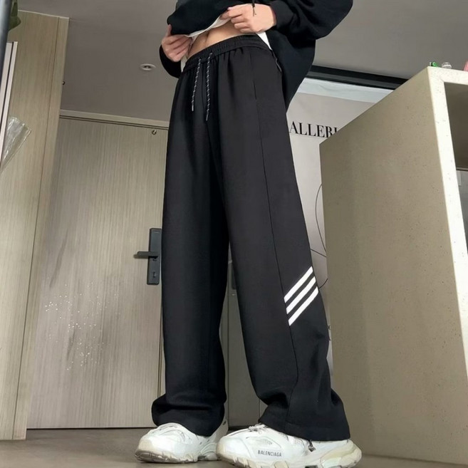 美式高街運動長褲 衛褲 直筒闊腿褲