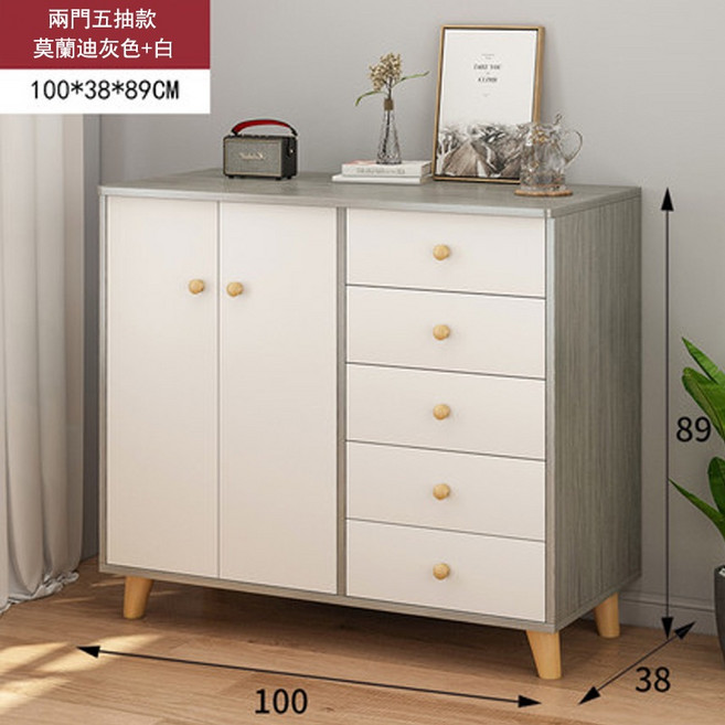 E家工廠 兩門五抽收納櫃 100x38x89CM, 210-兩門五抽收納櫃
