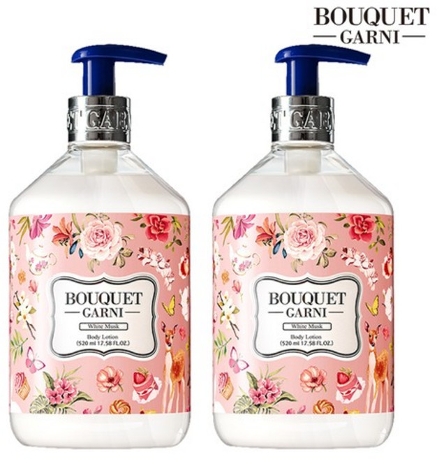 부케가르니 모이스처 바디로션 화이트머스크, 520ml, 2개