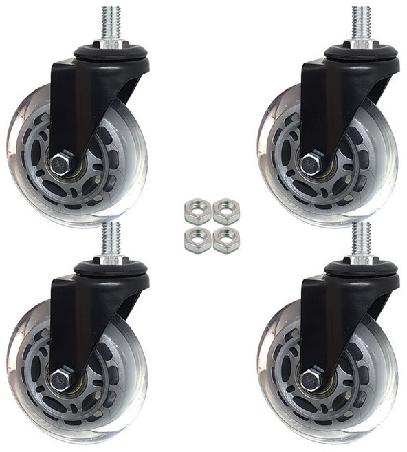 볼트 무소음 우레탄 의자 대차 카트 바퀴 2인치 3인치 4인치 캐스터, 4개