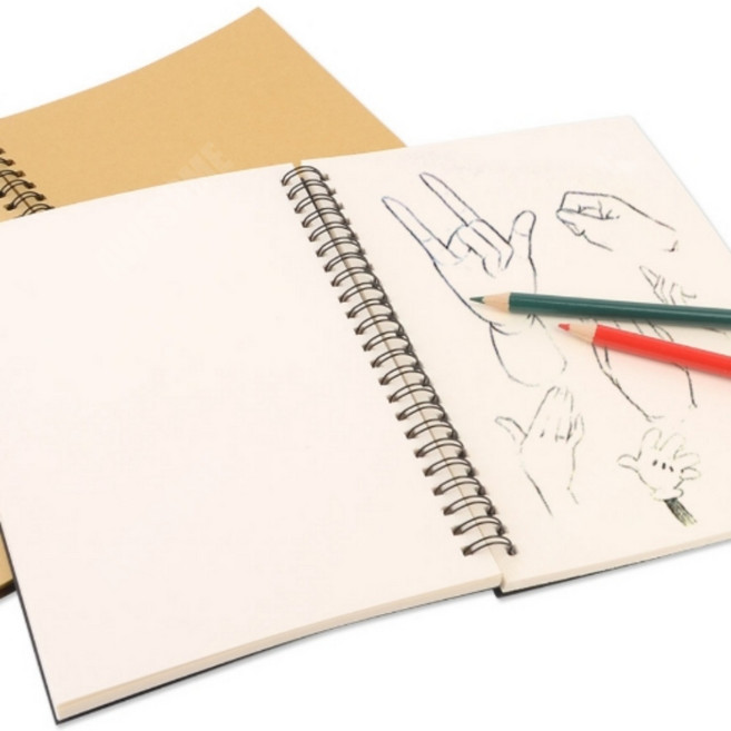 어썸만물상 스케치 노트 50매 스프링노트, 브라운+화이트