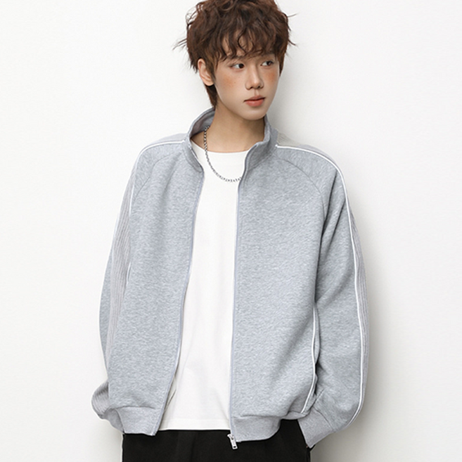 코디코치 일록카라 집업 남성 오버핏 무지 맨투맨 스웨트셔츠 루즈핏 빅사이즈 긴팔 티셔츠 트레이닝 상의