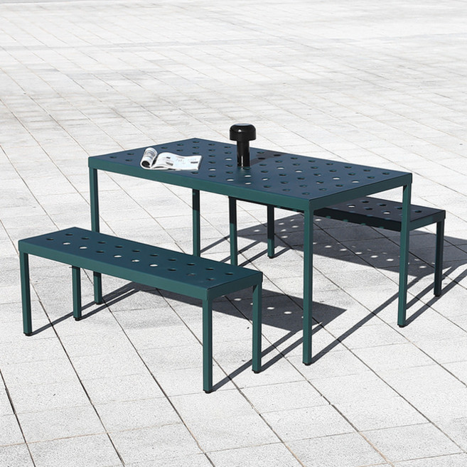 몽테 빅 야외테이블 철제 야외용 카페 정원 테라스 테이블, 포레스트그린