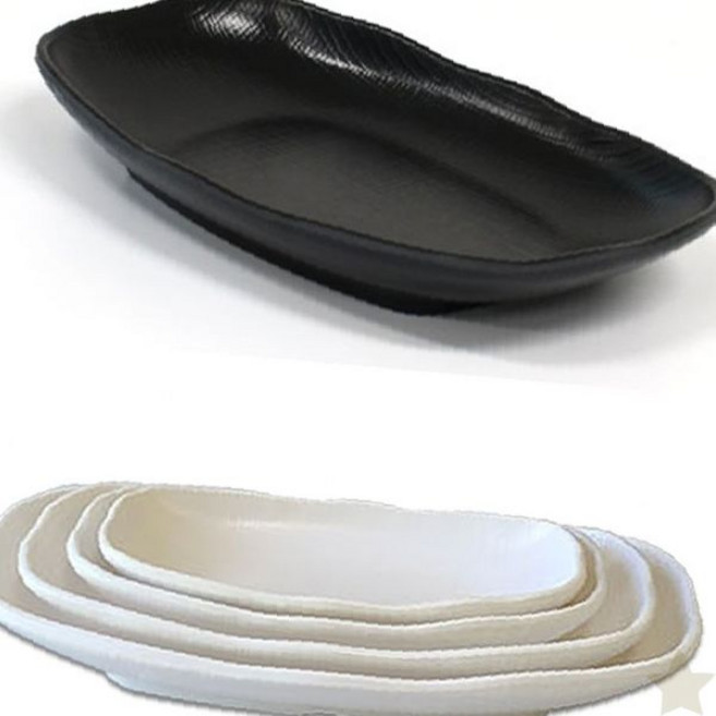 가정용 식탁 타원 모양 분식 담는 접시 떡볶이 담는 접시 튀김 담는 접시 반찬, 1호 크림, 1개