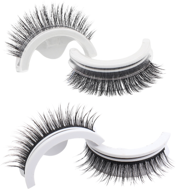 LANFO 원터치 속눈썹 5D 자연스러운 노글루 속눈썹 1+1쌍, 2개, 5D01*1+5D08*1