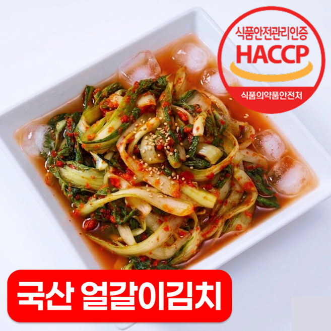 [국산김치] 얼갈이 김치 전라도 HACCP인증, 1박스, 2kg