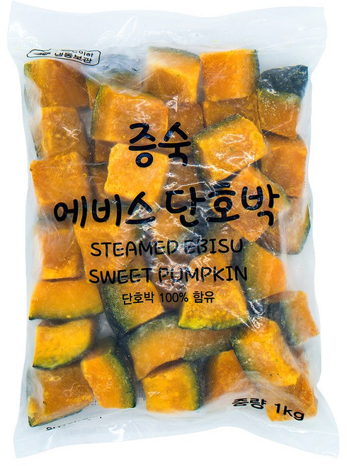 짱구샵 에어프라이기에 구워도 맛있는 큐브타입 손질필요없는 깐단호박 냉동미니단호박 1kg, 1kg+드라이, 1개