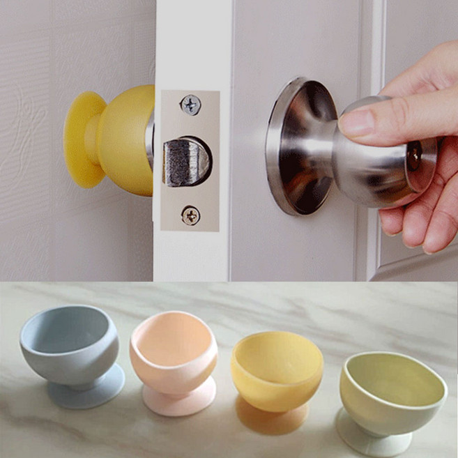 실리콘 문고리 커버 문꽝 방지 도어 스토퍼 문콕 문찍힘 방지 쿠션, 그린