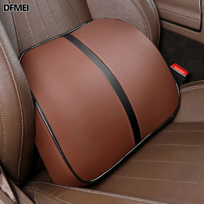 DFMEI 汽車頭枕腰靠記憶棉頸枕腰枕車用腰靠車載頭枕太空棉禮品, 1個, 咖黑腰靠:如圖