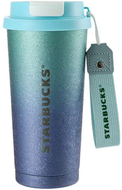 스타벅스 스타 브라이트 더블 드링크 텀블러 11180595, 1개, 500ml, 블루 퍼플 그라디언트