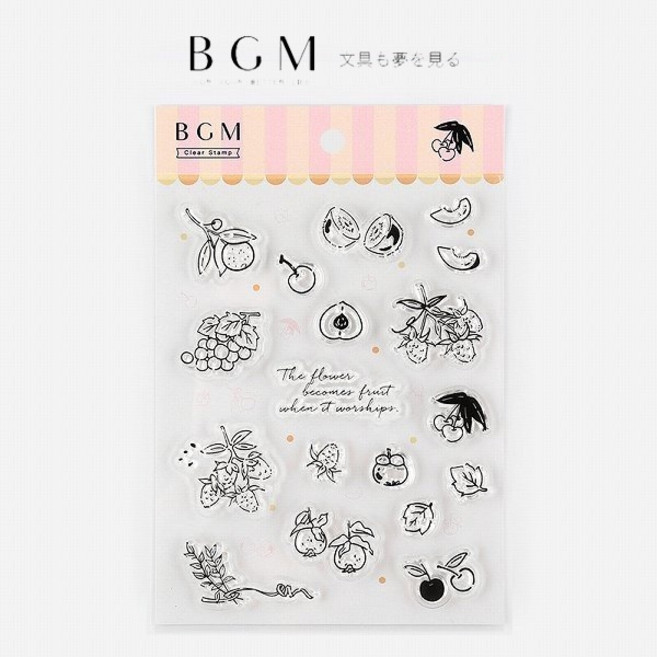 莫莫日貨 日本進口 BGM 透明印章組 果實 CS011 手帳裝飾, 1個