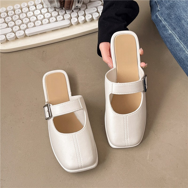 해피유통 여성 스퀘어 슬리퍼 가보시 세미 슬리퍼 jhsky